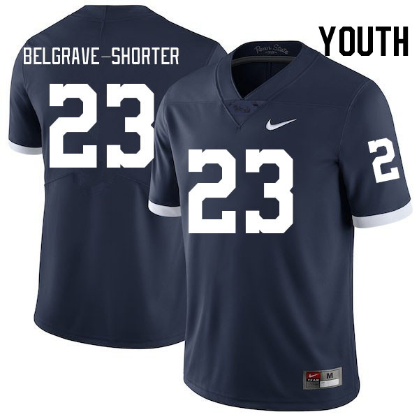 Youth #23 Antoine Belgrave-Shorter Penn State Nittany Lions College Football Jerseys Stitched-Retro